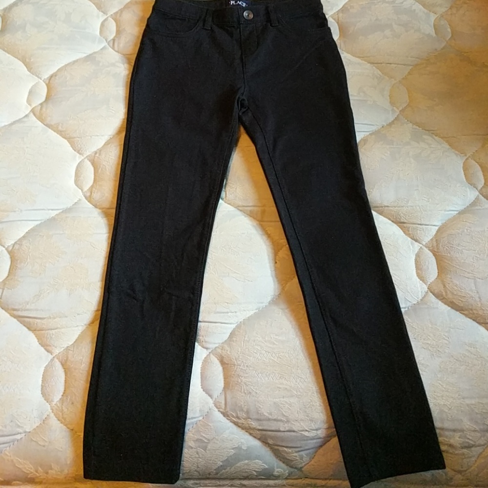 EUC children's place little girls black pants 8